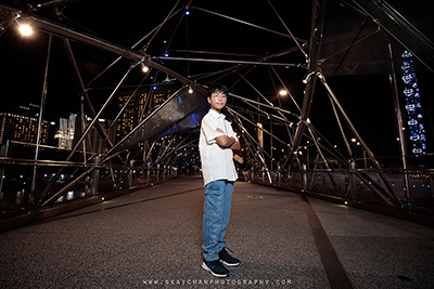 Outdoor Night Teenager Photoshoot - Jevon @ Helix Bridge