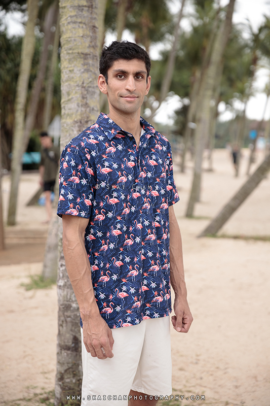 Men's lifestyle fashion photoshoot session with Rounak @ Palawan Beach (Sentosa)