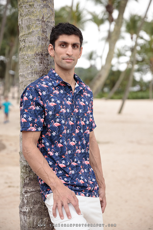 Men's lifestyle fashion photoshoot session with Rounak @ Palawan Beach (Sentosa)