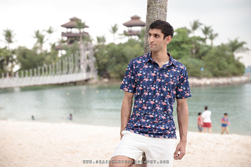 Men's lifestyle fashion photoshoot session with Rounak @ Palawan Beach (Sentosa)