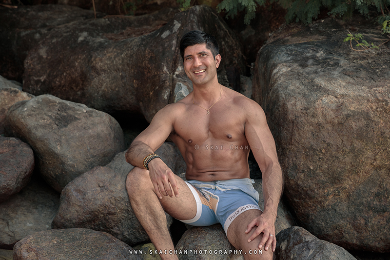 Water themed physique portrait photoshoot session with Deepraj @ Tanjong Beach (Sentosa)