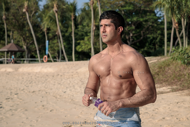 Water themed physique portrait photoshoot session with Deepraj @ Tanjong Beach (Sentosa)