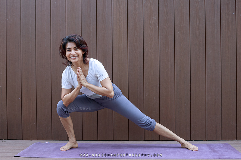 Outdoor yoga photoshoot session with M.S at Bedok