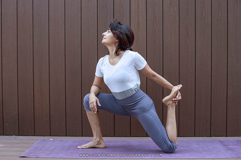 Outdoor yoga photoshoot session with M.S at Bedok
