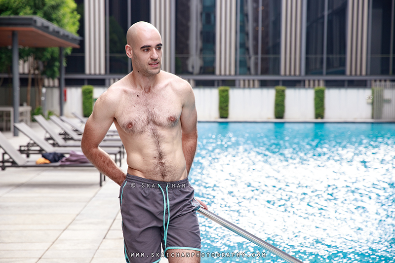Fitness pool lifestyle photoshoot session with Itay @ Robertson Quay