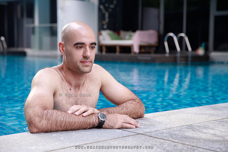 Fitness pool lifestyle photoshoot session with Itay @ Robertson Quay
