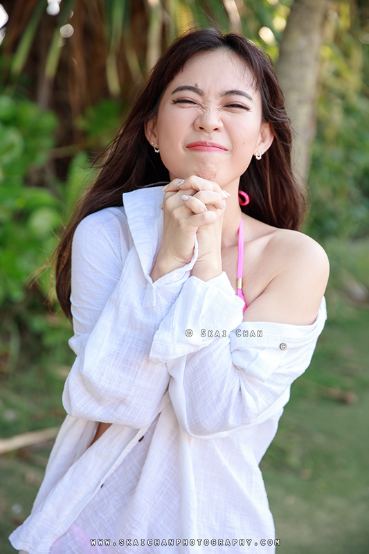 Beach bikini photoshoot session with Kai Ling at Palawan Beach (Sentosa)