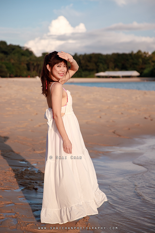 Beach fashion photoshoot session with Kai Ling at Palawan Beach (Sentosa)