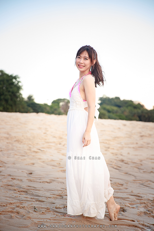 Beach fashion photoshoot session with Kai Ling at Palawan Beach (Sentosa)
