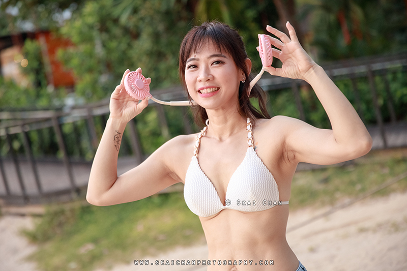 Bikini fashion photoshoot session with Kai Ling at Palawan Beach (Sentosa)