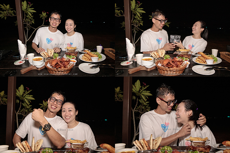 Sunset night beach couple photoshoot session with Raymond & Serena at Pasir Ris Park