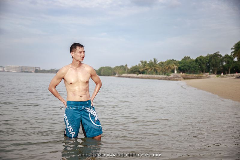 Fitness lifestyle photoshoot session with Raymond Chan at Pasir Ris Beach