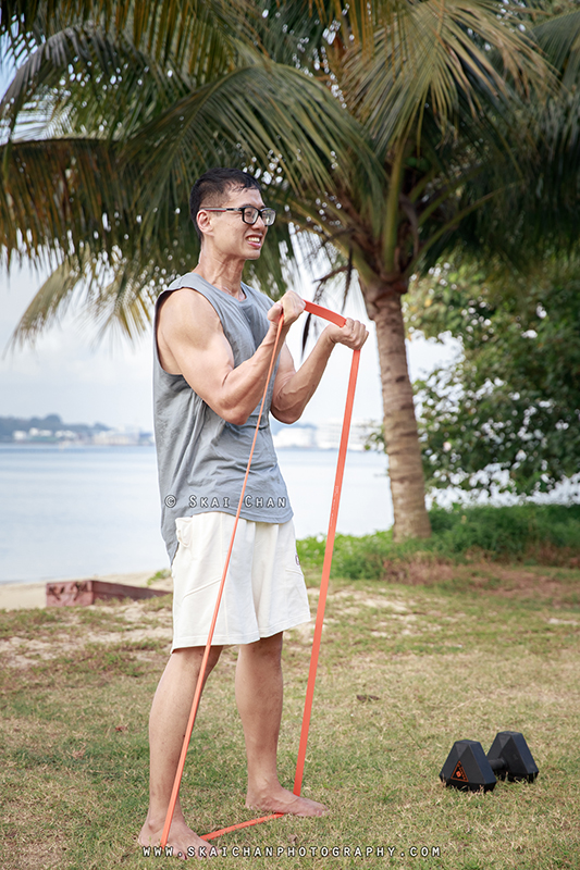 Fitness workout photoshoot session with Raymond Chan at Pasir Ris Beach