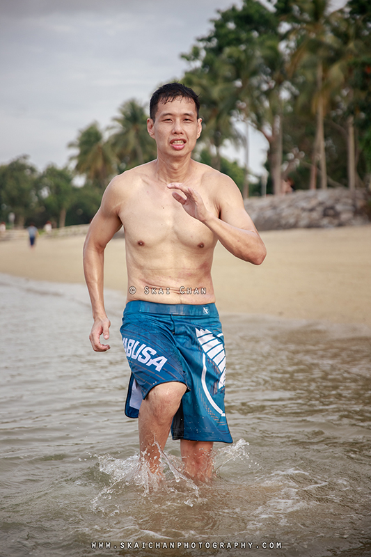 Fitness workout photoshoot session with Raymond Chan at Pasir Ris Beach