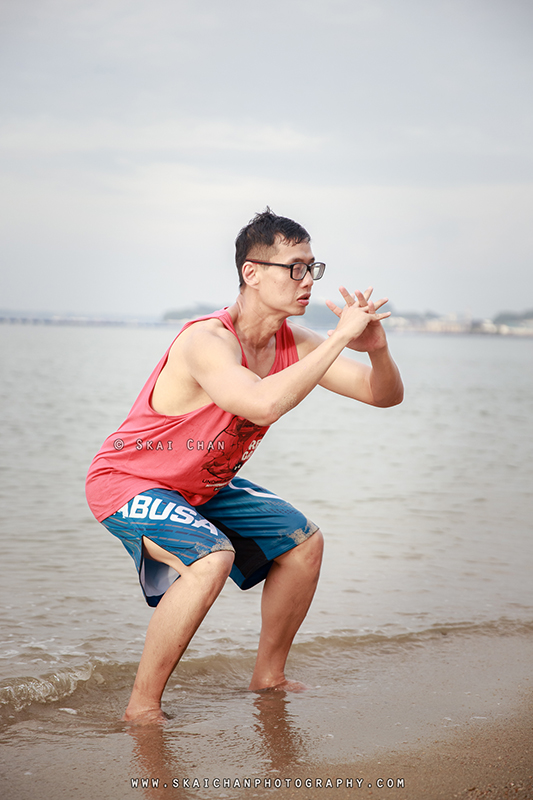 Fitness workout photoshoot session with Raymond Chan at Pasir Ris Beach
