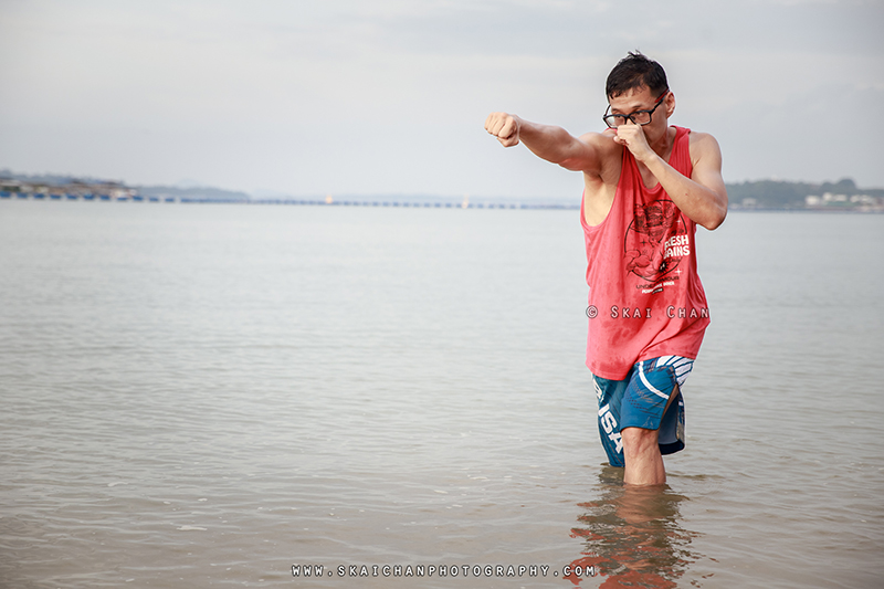 Fitness workout photoshoot session with Raymond Chan at Pasir Ris Beach