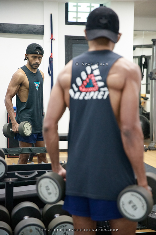 Men's fitness gym portrait photoshoot session with Daniel Stephen @ Gold's Gym Singapore, Rochester Park