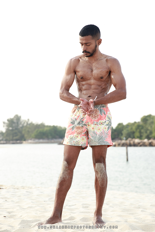 Lifestyle beach fitness photoshoot session with Daniel Stephen @ Siloso Beach, Sentosa