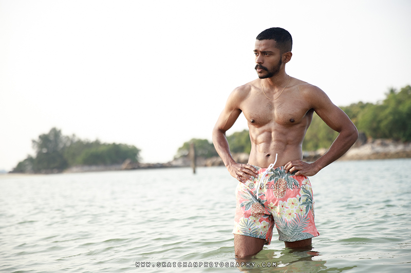 Lifestyle beach fitness photoshoot session with Daniel Stephen @ Siloso Beach, Sentosa