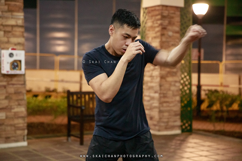 Muay Thai shadow-boxing photoshoot session with Raymund @ Tavistock Avenue Park (Serangoon Garden)