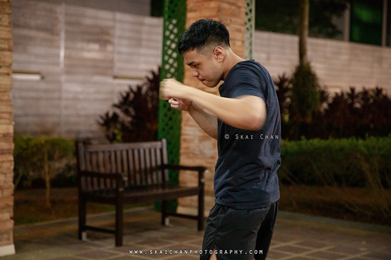 Muay Thai shadow-boxing photoshoot session with Raymund @ Tavistock Avenue Park (Serangoon Garden)