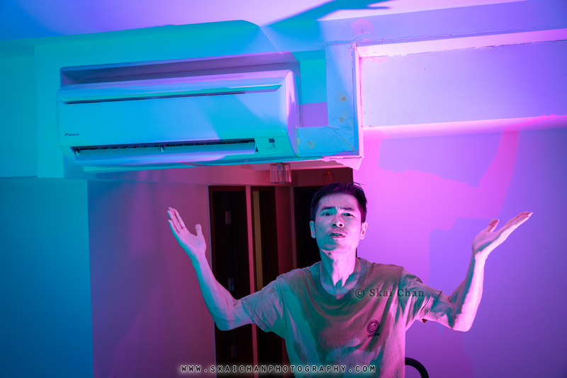 Tengah Centralised Cooling System inspired Halloween themed self-portrait by Skai Chan at Home