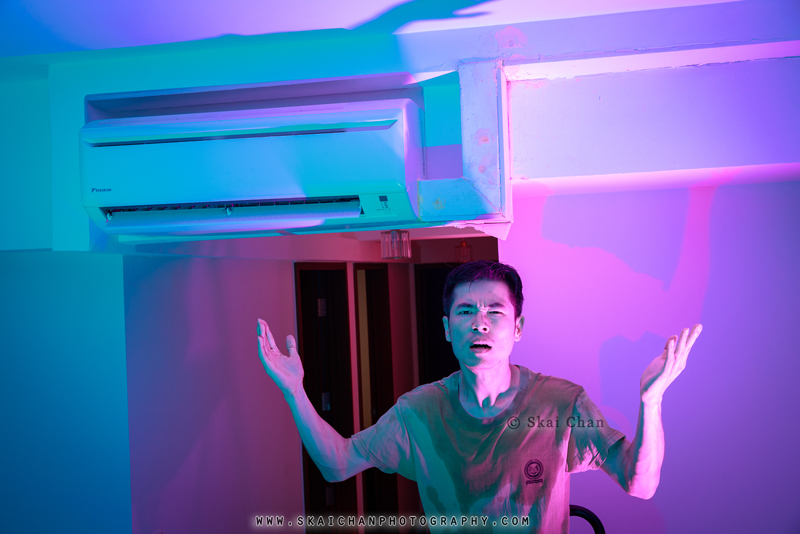 Tengah Centralised Cooling System inspired Halloween themed self-portrait by Skai Chan at Home