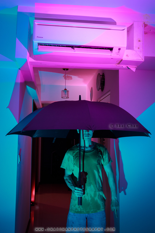 Tengah Centralised Cooling System inspired Halloween themed self-portrait by Skai Chan at Home