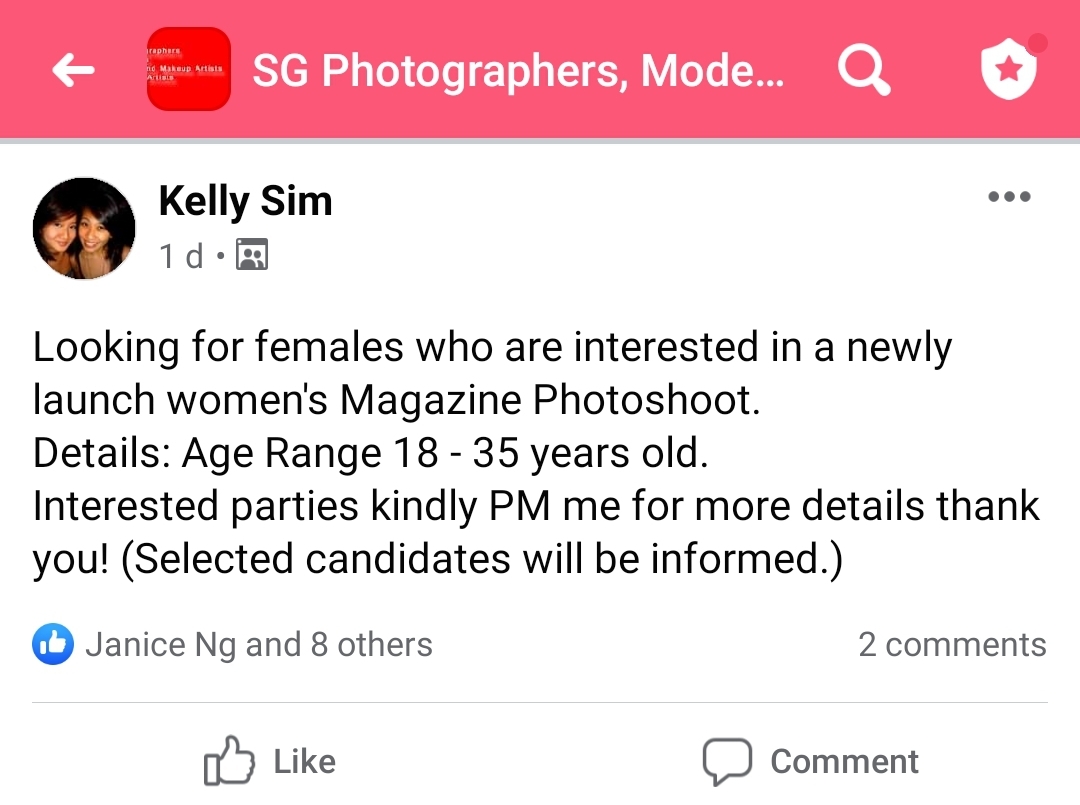 Facebook scammer Kelly Sim